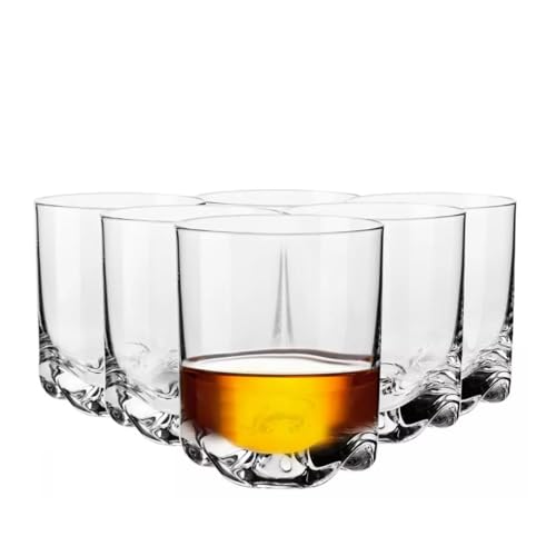 Krosno Whiskey Gin Tumbler Glasses | Set of 6 Glasses | 280 ML | Cocktail Glasses Drinking Gift Box | Perfect for Home, Restaurants and Kitchen Set | Dishwasher Safe Tumblers