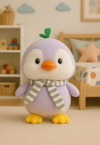 Image of SCOOBA Penguin Soft Toy 20 cm (Purple Penguin with Scarf)