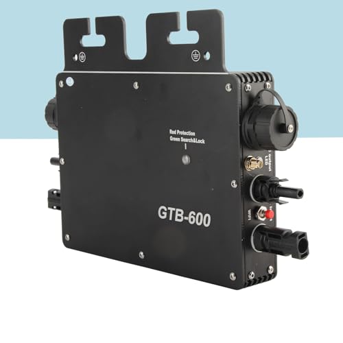 Micro Inverter, Solar Power Grid Tie 600W WIFI Control Alloy GTB 400 Automatische Identifikation AC120 230V Schwarzer US-Stecker Wasserdichte APP AC230V (Schwarz)