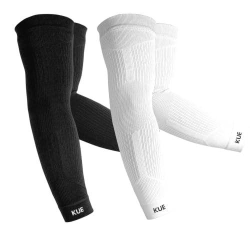 Image of KUE Compression Arm Sleeves for Men & Women | Sports Arm Sleeves for Running, Cricket & Cycling | UV Protection Cooling Sleeves | Arm Compression Sleeve for Joint Pain Relief