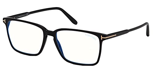 Eyeglasses Tom Ford FT 5696 -B 001 Shiny Black/Blue Block Lenses