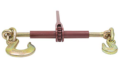 Image of Mytee Products 5 /16 inch - 3 /8 inch Heavy Duty Ratchet Load Chain Binder w /Grab Hook on one Side, 1 /2 inch Slip Hook on Other Side - 6,600 Lbs Working Load Limit (4 Pack)