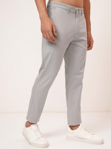 Image of Highlander Men's Slim Fit Formal Trousers | Ankle Length |Smart Trousers for Men | Chino Trousers for Men|Elegant Design | Comfortable Fabric for Daily Work & Formal Occasions