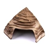 Everydayers Corner Reptile Cave - Natural-Look Hide for Lizards, Snakes, Bearded Dragons, Turtles, and Tortoises - Durable Habitat Decor - Sandstone