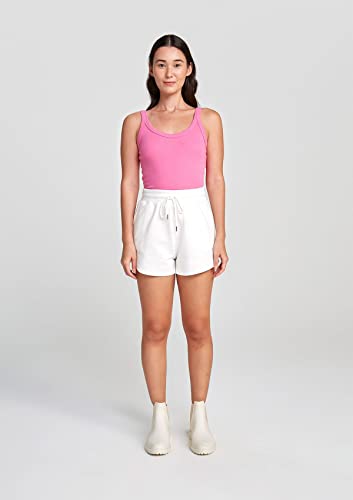 Shorts Feminino Em Moletom De Algodão Com Amarração Hering, Off White, P