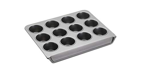 MasterClass Smart Stack Vertical Stacking 12 Hole Muffin Tray with Non Stick Finish, Carbon Steel, 37 x 29 x 4 cm