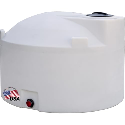 RomoTech 82124749 Polyethylene Vertical Reservoir Water Tank, 550 gal, Made In USA, Natural Poly Tank For Water & Non-Flammable Liquids, UV-Resistant, Ideal for Agricultural Use, RV Water Storage