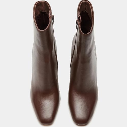 Women's Ankle Boots With Side Zipper Almond Round Toe Chunky Heel Party Boots Stylish Short Boots4