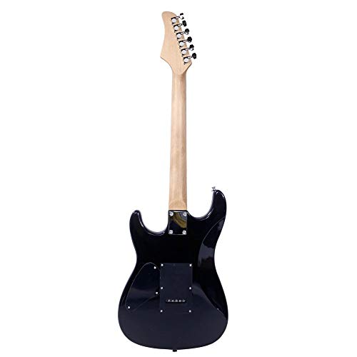 Waful 6 String Electric Guitar Beginner Kit, Solid Body Electric Guitar, Lightning Style Electric Guitar, Right Handed, With Power Cord/Strap/Bag/Plectrums Black & Dark Blue #TOP4