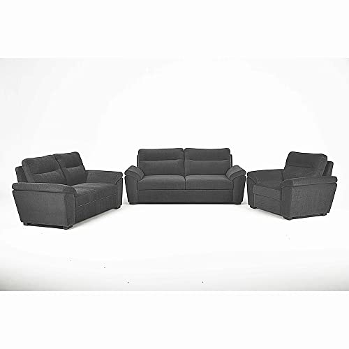 Image of Wakefit Sofa Set | 3 Year Warranty | Sofa 6 Seater, 6 Seater Sofa for Living Room, Wooden Sofa Set, Sofa Set 3+2+1 Seater - Lounger(Malphino : Smoke Grey)