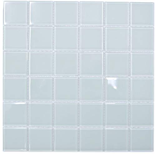Mosaico de cristal blanco de color verde azulejo de mosaico de pared espejo cocina ducha baño MOS78-0101_f