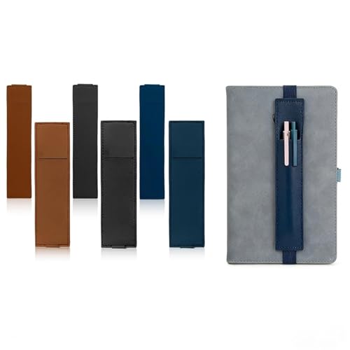 DEANKEJI 6 Stück Stifthalter Notizbuch, Zwei Modelle und DREI Farben von Stiftschlaufe, Verstellbare Pen Loop Geeignet für Laptops, Bücher, Kalender
