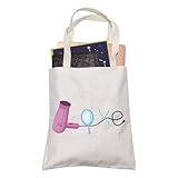 LEVLO Hair Stylist Gift Hairdressing Objects Shopping Bag Tarot Barbershop Reusable Book Tote Bag for Women BFF(Hairdressing Objects)