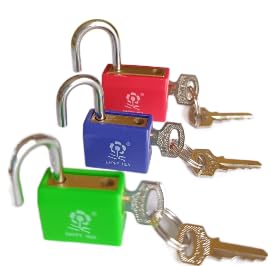 S Cart Metal Luggage Padlocks with Keys, Small Size Padlocks for Securing Luggage, Baggage Locking System, Tiny SmallBaggage Lock Multi-Color Pack of 3-image-35