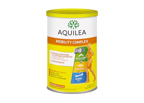 AQUILEA | Mobility Complex | Mobilidad | 375g | Formato en Polvo | Sabor limón | 3 en 1 Músculos, Huesos y Articulaciones | Colágeno, Magnesio, Vitamina C D K, Calcio y aminoácidos | Antioxidante