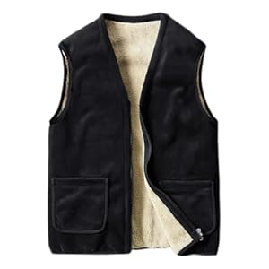 Gewatteerde bodywarmer lamskasjmier vest heren herfst en winter vest middelbare leeftijd en ouderen warm en fluwelen…