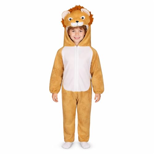 Image of Raj Costume Animal Fancy Dress Costume for Boys & Girls | Hooded Full Body Wildlife Zoo Animal Jumpsuit | Soft Costume for School Function, Fancy Dress, Halloween, Birthday, Cosplay & Role Play