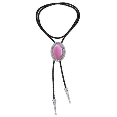 Image of Jeilwiy Bolo Tie for Men Western Cowboy Tie Necklace Gold Bolo Tie Leather Necktie Halloween Tie Accessories for Women