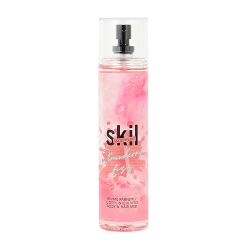 SKIL - Brume Parfumée Femme Strawberry fizz - Collection Milky Way - Parfum Fraise Vanille - Flacon Vaporisateur 250 ml - Fabriqué en France à Grasse