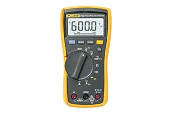 Fluke non-contact digital multimeter for electricians and technicians with voltage, resistance, continuity, frequency and capacitance measurements Model: 115