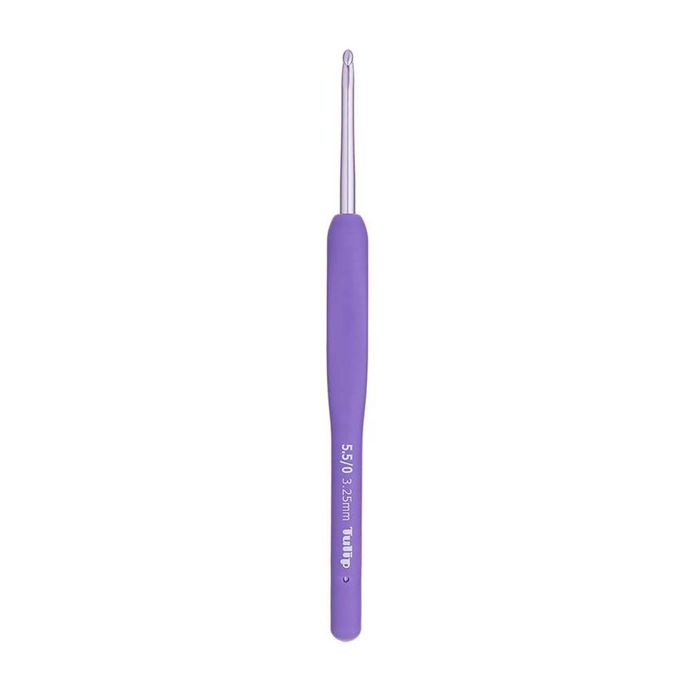 Tulip Etimo Murasaki Crochet Hook - Softgrip Ergonomic Aluminium Hook, Lightweight and Smooth Tip for All Yarn Types, Purple Handle, 3.25mm - 1 Piece