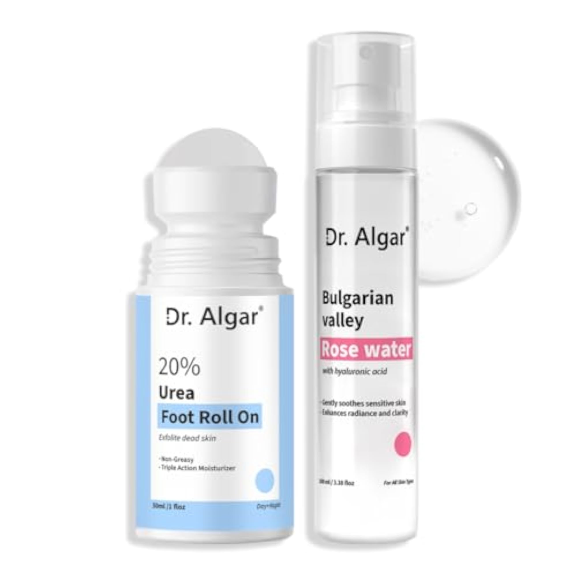 Foot Roll-On and Rose Water Combo, Dual Care for Heels