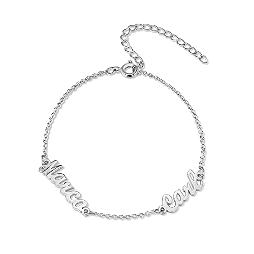 Jeweidea Bracciali con Nomi Personalizzati per Donna con Incisione 2-5...