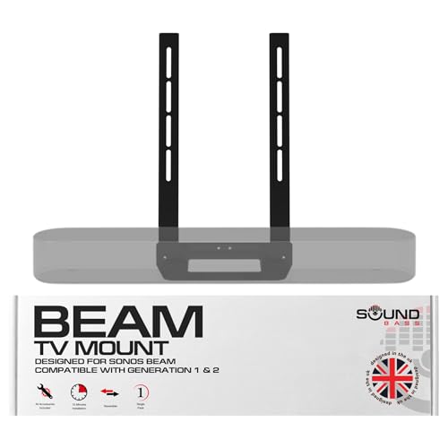 Sound Bass Beam TV Mount Compatible with Generation 1 & 2 Sonos Beam Mounting Bracket for TV Black Full Hardware Kit Included Beam Soundbar