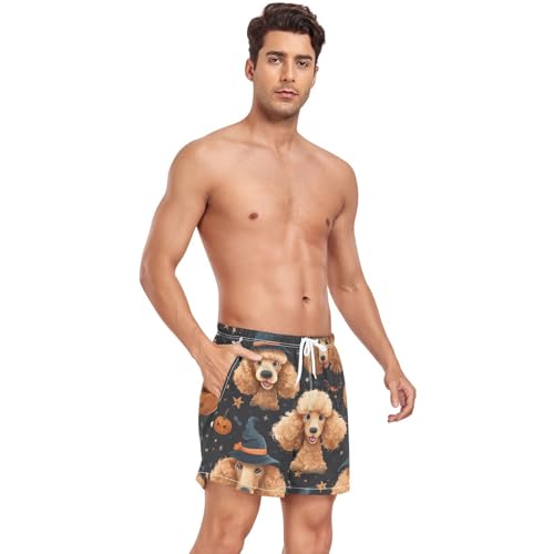 Halloween Poodle Men's Swim Trunks with Liner Quick Dry Beach Shorts Swimwear Bathing Suit S-XXL4