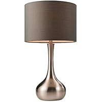 LED tafellamp Lupa, beige, hoogte 45 cm, metalen touchdim