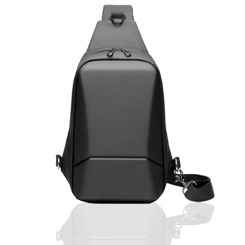 GYakeog Hard Shell Sling Backpack for Men，man purse tactical messenger bag，Waterproof Shoulder Bag for Traveling, Sporting, Cycling, Daily (EVA Hard Shell Series-shoulder bag)