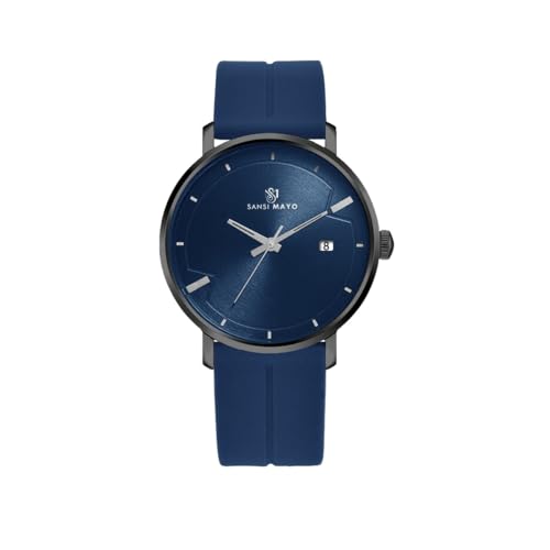 Image of Analog Watch for Men with Silicone Band | Magnetic Lock Strap | Japanese Quartz Movement | Water Resistant | Formal & Casual Wristwatch Gift