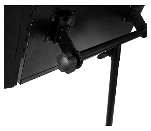 Classic Cantabile Orchesterpult Pro - Ausklappbares Dirigentenpult für Partituren - 3-teilige Notenablage, abnehmbar - Schwarz