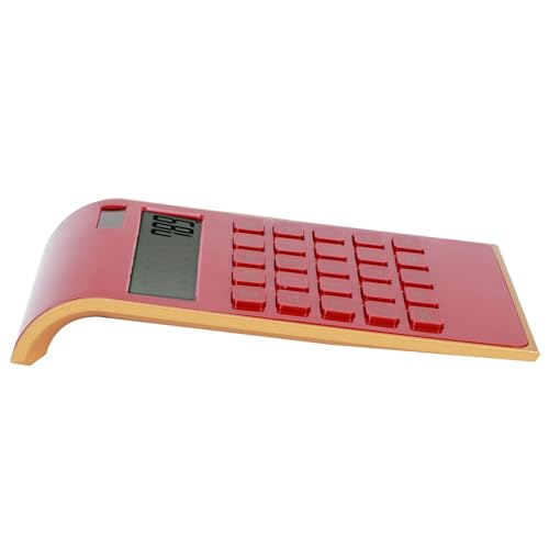 Naroote Big Calculadora, Calculadora de Escritorio Portátil 10 Dígitos con de Visualización LCD para Negocios de la Oficina en Casa (Rojo)