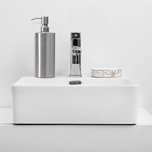 GLUBEE Stainless Steel Soap Dispenser - Large Liquid Soap Dispenser with Stainless Steel Pump, Brushed Nickel Washing up Liquid Dispenser for Bathroom and Kitchen (600ML) - Image 6