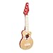 Janod - Confetti Wooden Rock Guitar - Pretend Play Musical Toy - Includes 4 Plastic Strings + 4 Spare Ones - 3 Years +, J07644