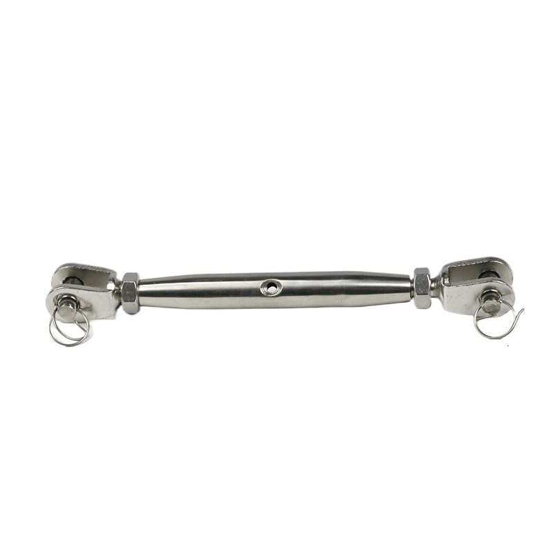 Presillas Cable Acero M5 M6 M8 M10 M12 M14 M16 M20 304 tornillo de aparejo de velero marino de acero inoxidable mandíbula de cuerpo cerrado/tensor de mandíbula Abrazaderas De Cuerda De Cable(M14,2pcs)