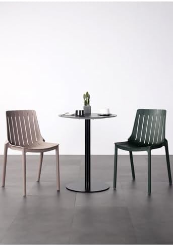 Stackable Plastic Dining Chairs - Durable PP Material, Modern Design, Multiple Colors (White) - Perfect for Dining Room, Patio, or Event Seating