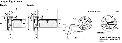Flanged Linear Bushing with Clamp Lever 20mm 1pc