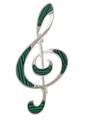 Image of Alilang Silvery Tone Abalone Shell Music Note Brooch Pin & Pendant Simple Accessories for Party Banquet New Years