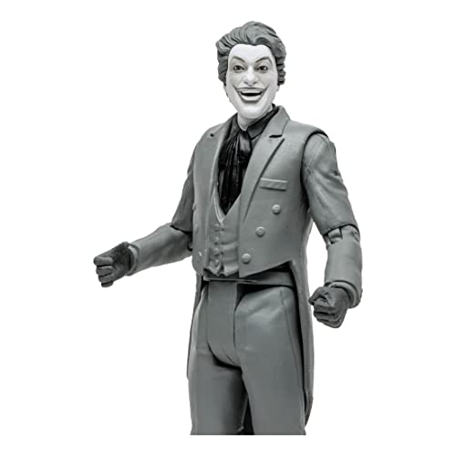 McFarlane Toys, DC Multiverse, 5-inch DC Retro The Joker (Black and White) Action Figure with Action Word Bubbles - Image 4