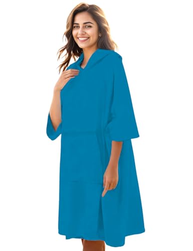 KFUBUO Poncho da surf asciugamano da bagno con tasca Plus Size spugna copertura da nuoto per donna asciugamano poncho felpa con cappuccio