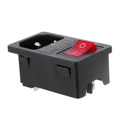 HONITANO Interruptor con Luz y Fusible Enchufe Ac de Pines Entrada de Alimentación Segura para Electrodomésticos y Proyectos DIY Diseño Compacto y Funcional