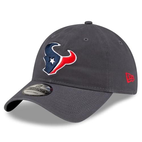 New Era NFL Core Classic 9TWENTY Graphite Adjustable Hat Cap - One Size (US Alpha One Size Houston Texans)