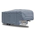 GEARFLAG 5th Wheel RV Trailer Cover 5 Layers top with Reinforced Windproof Side-Straps Anti-UV Water-Resistance Heavy Duty for Motorhome Camper (Fits 24' - 26')