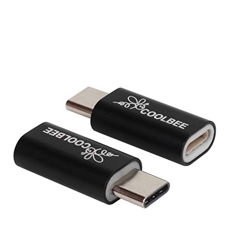 8 Pin to Type C Adapter 2-Pack, Coolbee 8-Pin Female to Type C(USB C) Male Charge and Sync Adapter Transfer 8 Pin Cable to USB-C Cable for USBC Type C Devices (Black)