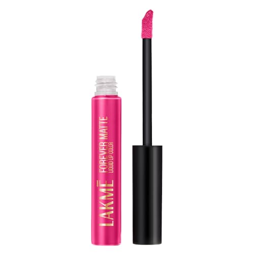 Lakme Forever Matte Liquid Lip Colour, Long-Lasting Liquid Lipstick, Lightweight & Transferproof, Smudgeproof - Pink Prom 5.6ml