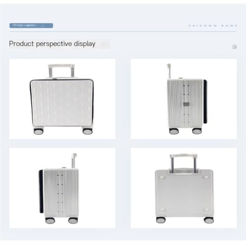 Suitcase Front-opening Suitcase, Silent Universal Wheel Boarding Suitcase, 24-inch Trolley Password Lock Suitcase Suitcase Tags(Blue,18in)4