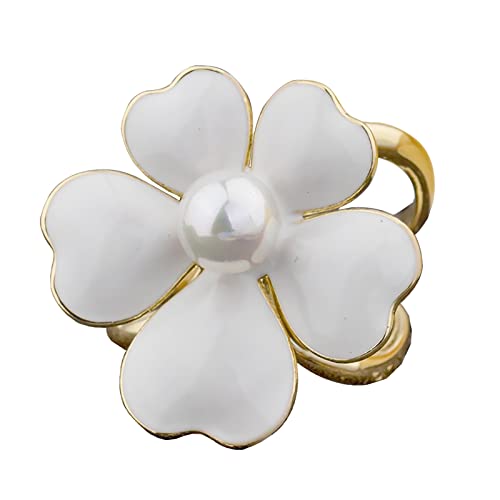 Boucle d'écharpe en soie en corne et perles pour femmes