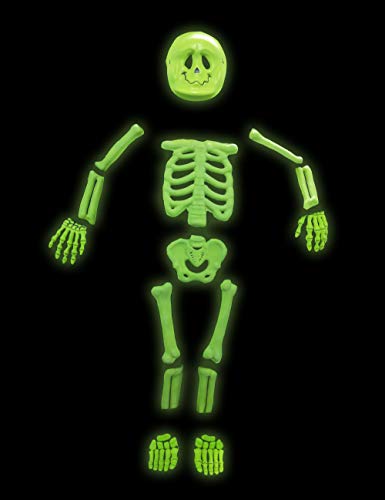 IKALI-Kids-Halloween-Skeleton-Costume-3D-Glow-in-the-Dark-Bone-Jumpsuit-4pcs-For-Age-9-10-Years